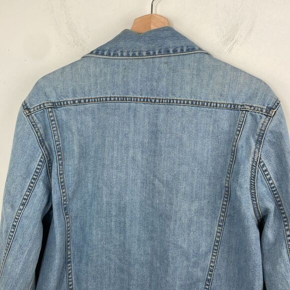 CALVIN KLEIN Men's Denim Trucker Jean Jacket Light Wash Button Front -Size Large - Picture 6 of 13